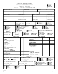 Form IMM-10 Rubella Surveillance Worksheet - New Jersey