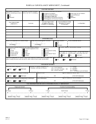 Form IMM-10 Rubella Surveillance Worksheet - New Jersey, Page 2