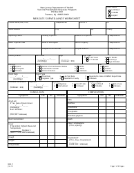 Document preview: Form IMM-11 Measles Surveillance Worksheet - New Jersey