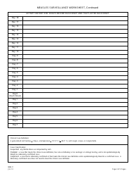 Form IMM-11 Measles Surveillance Worksheet - New Jersey, Page 3