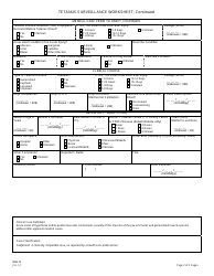 Form IMM-22 Tetanus Surveillance Worksheet - New Jersey, Page 2