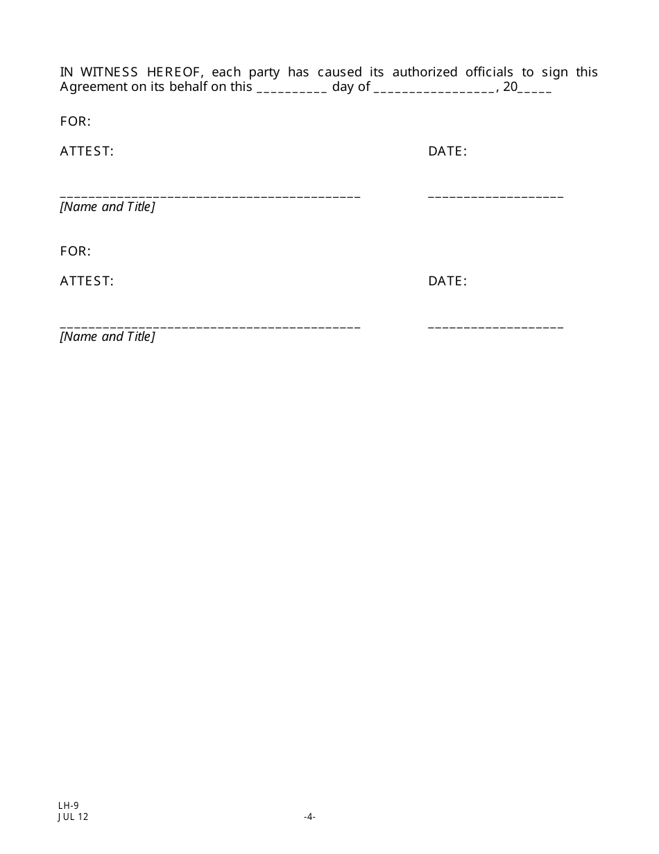 Form LH-9 Uniform Shared Services Agreement (Template) for Local Public Health Services - New Jersey, Page 4