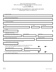 Form LCS-5 Application for the Addition of Long-Term Care Beds - New Jersey, Page 2