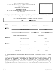 Form LH-7 Application for Registered Environmental Health Specialist Examination - New Jersey, Page 2