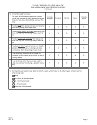 Form MMH-1 Take Control of Your Health Pre-workshop Participant Survey - Chronic Disease Self-management Program - New Jersey, Page 3