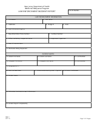 Document preview: Form MMP-1 Law Enforcement Incident Report - New Jersey