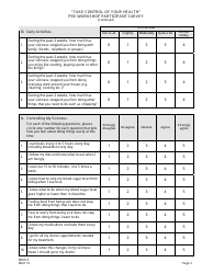 Form MMH-3 Take Control of Your Health Pre-workshop Participant Survey - Diabetes Self-management Program - New Jersey, Page 3