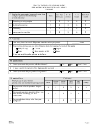 Form MMH-3 Take Control of Your Health Pre-workshop Participant Survey - Diabetes Self-management Program - New Jersey, Page 4