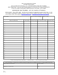 Document preview: Form NA-11 Cma Training - List of Course Attendees - New Jersey