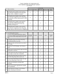 Form MMH-4 Take Control of Your Health Post-workshop Participant Survey - Diabetes Self-management Program - New Jersey, Page 2