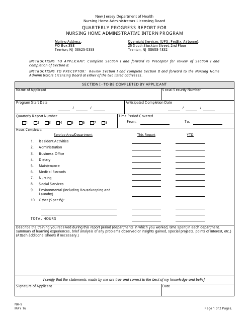 Form NH-9  Printable Pdf