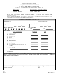 Form NH-9 Quarterly Progress Report for Nursing Home Administrative Intern Program - New Jersey