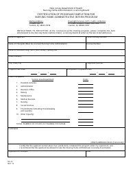 Document preview: Form NH-10 Certification of Program Completion for Nursing Home Administrative Intern Program - New Jersey