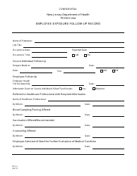 Document preview: Form OCC-5 Employee Exposure Follow-Up Record - New Jersey