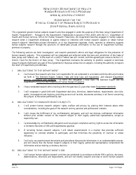 Form OC-45 Agreement for Ethical Conduct of Human Subjects Research (Federal Employees) - New Jersey