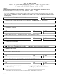 Form OC-51 Notice of Claim of Exemption of Tobacco Retail Establishment - New Jersey, Page 2