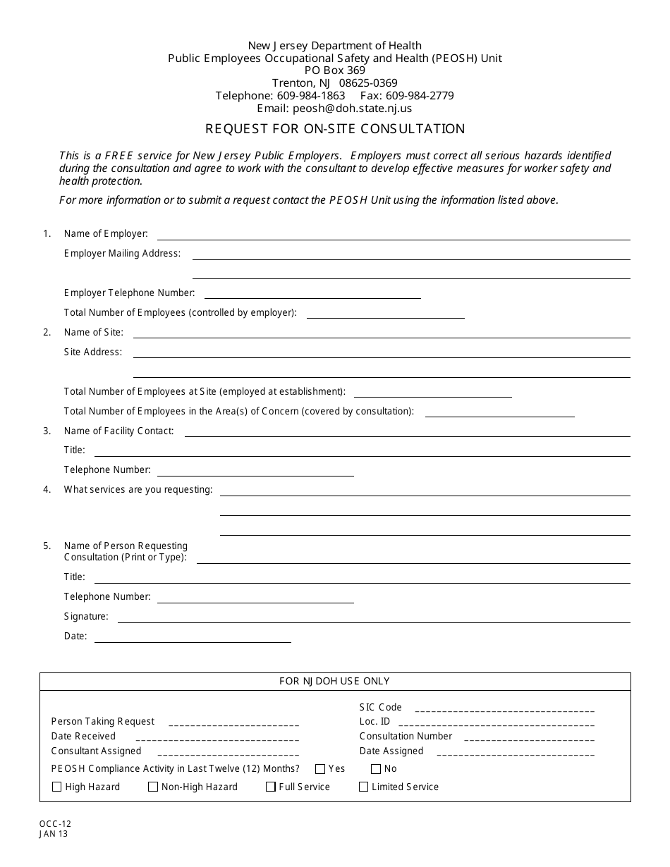 Form OCC-12 - Fill Out, Sign Online and Download Printable PDF, New ...