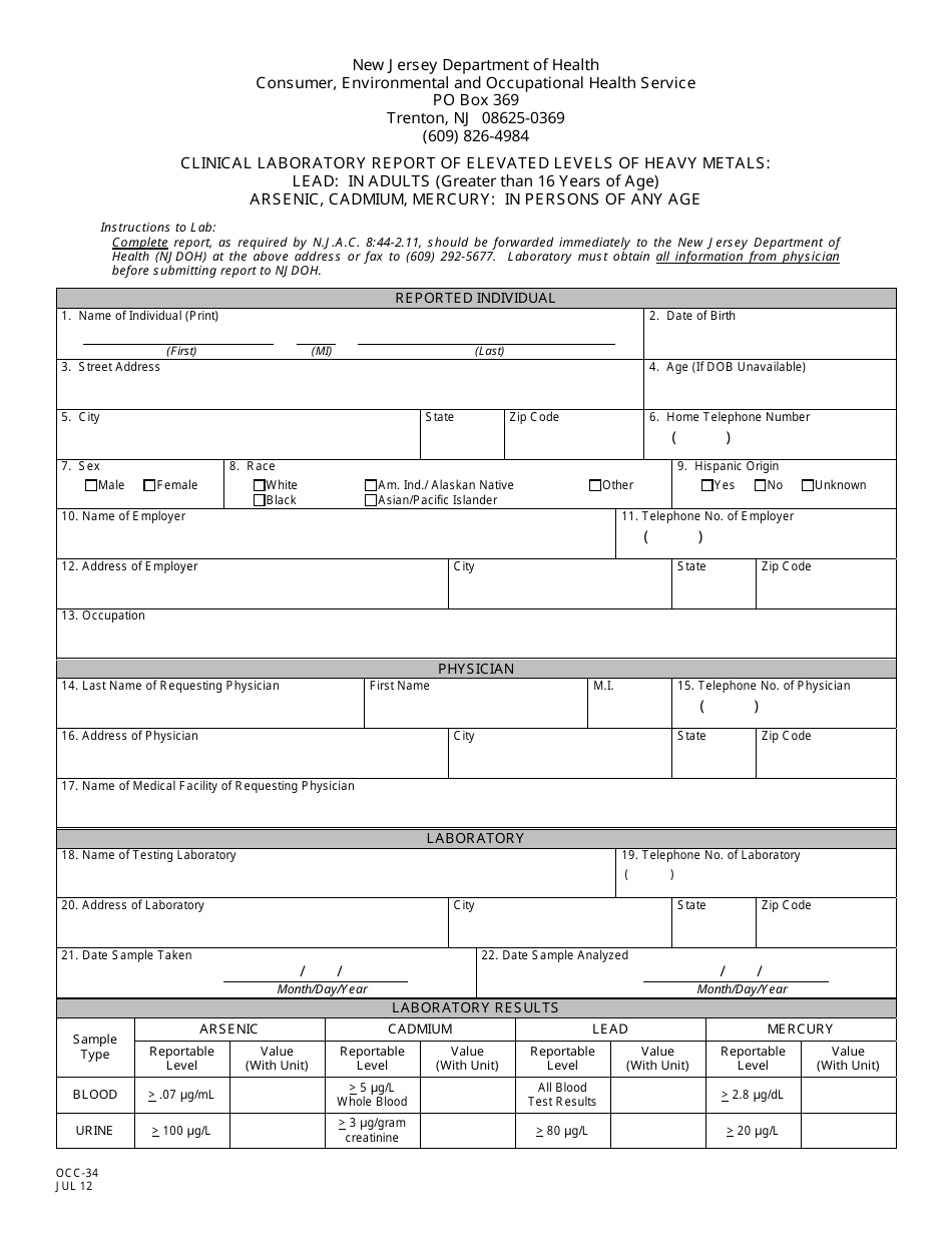 Form OCC-34 - Fill Out, Sign Online and Download Printable PDF, New ...