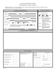 Document preview: Form OC-34 Government Records Request (Opra) - New Jersey