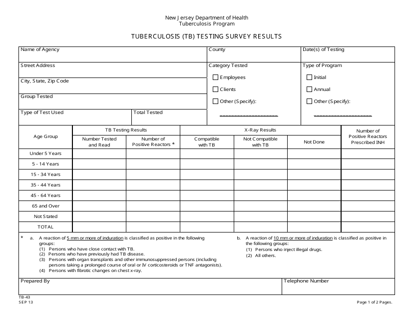 Form TB-43  Printable Pdf