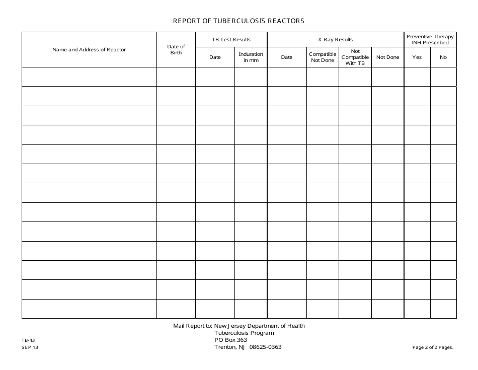 Form TB-43 - Fill Out, Sign Online and Download Printable PDF, New ...