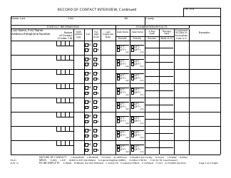Form TB-41 Record of Contact Interview (Original + 1 Continuation Page) - New Jersey, Page 2