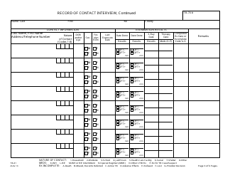 Form TB-41 Record of Contact Interview (Original + 5 Continuation Pages) - New Jersey, Page 3