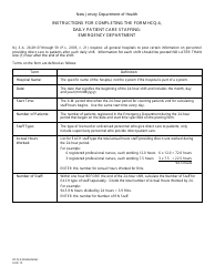 Document preview: Instructions for Form HCQ-4 Daily Patient Care Staffing: Emergency Department - New Jersey