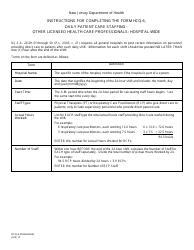 Document preview: Instructions for Form HCQ-6 Daily Patient Care Staffing-Other Licensed Health Care Professionals: Hospital-Wide - New Jersey