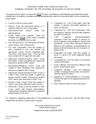 Document preview: Instructions for Form TB-57 Annual Report of Tb Testing in Schools - New Jersey