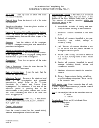 Instructions for Form TB-41 Record of Contact Interview - New Jersey, Page 2