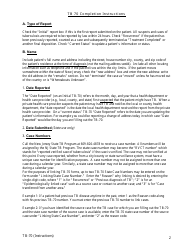 Instructions for Form TB-70 New Jersey Tuberculosis Case, Suspect and Status Report - New Jersey, Page 2