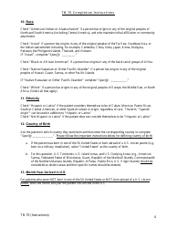 Instructions for Form TB-70 New Jersey Tuberculosis Case, Suspect and Status Report - New Jersey, Page 4