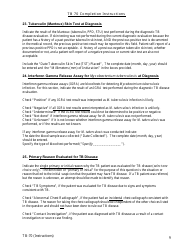 Instructions for Form TB-70 New Jersey Tuberculosis Case, Suspect and Status Report - New Jersey, Page 9