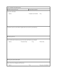 Estate Planning Information Form - Oregon, Page 2