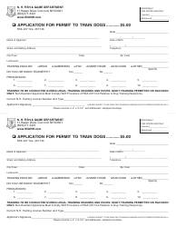 Form BUS10008 &quot;Application for Permit to Train Dogs&quot; - New Hampshire