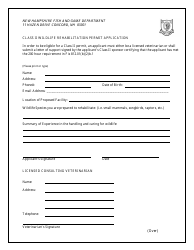Document preview: Class II Apprentice Rehabilitation Permit Application - New Hampshire