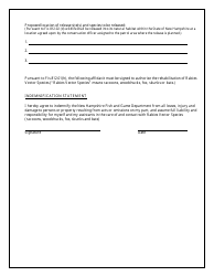 Class II Apprentice Rehabilitation Permit Application - New Hampshire, Page 2
