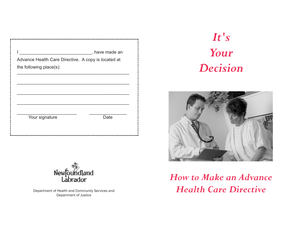 Advance Health Care Directive - Newfoundland and Labrador, Canada, Page 10