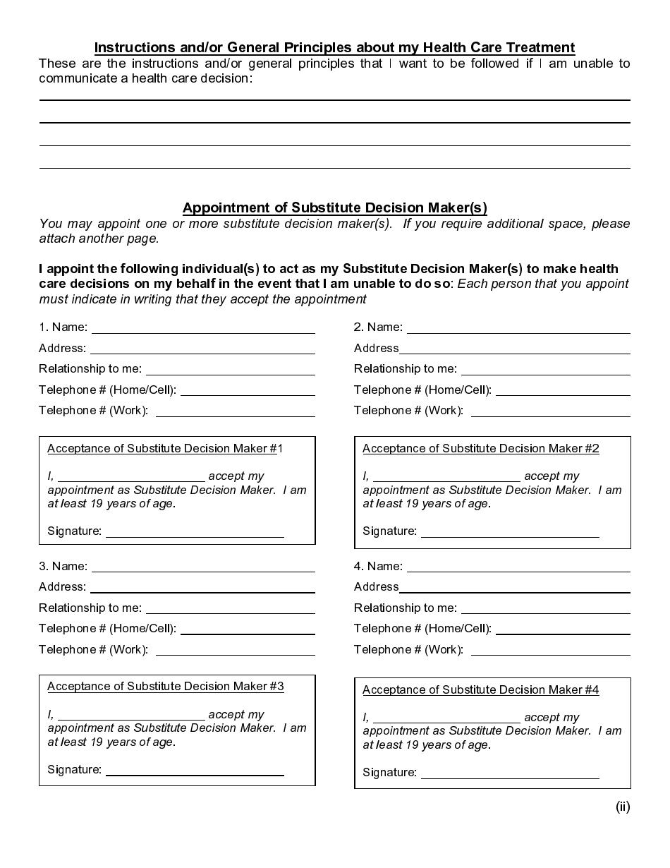 Advance Health Care Directive - Newfoundland and Labrador, Canada, Page 8