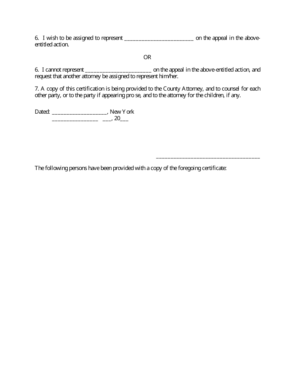 Attorneys Certificate of Continued Eligibility for Poor Person Relief and Assignment of Counsel on Appeal - New York, Page 2