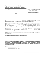 Document preview: Certification of Attorney for the Child/Juvenile - New York