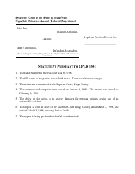 Document preview: Statement Pursuant to Cplr 5531 - New York