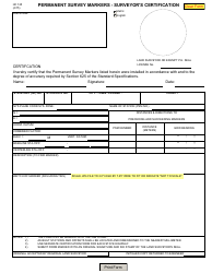 Document preview: Form HC125 Permanent Survey Markers - Surveyor's Certification - New York