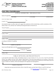 Document preview: Form DOS-1750-F Public Officer Oath/Affirmation - New York