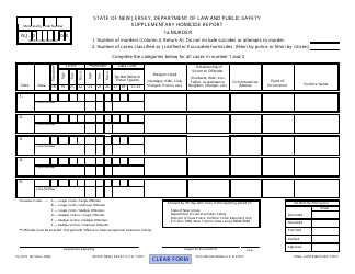 Document preview: Form NJ-UCR367 Supplementary Homicide Report 1a Murder - New Jersey
