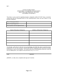 Form SI-1 Statement of Interest - New Jersey