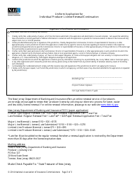 Uniform Application for Individual Producer License Renewal/Continuation - New Jersey, Page 3