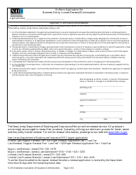 Uniform Application for Business Entity License Renewal/Continuation - New Jersey, Page 3