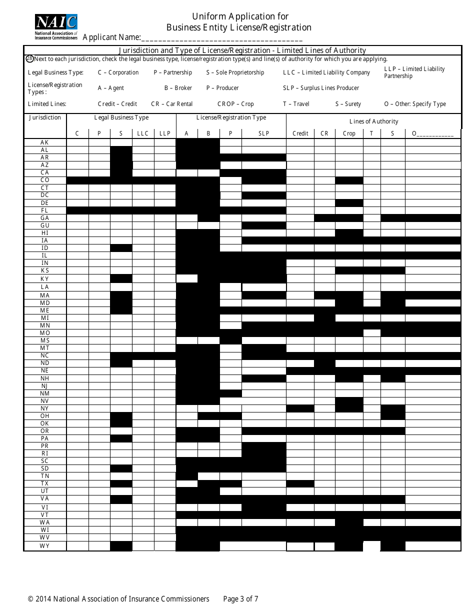 Uniform Application for Business Entity License / Registration - New Jersey, Page 3